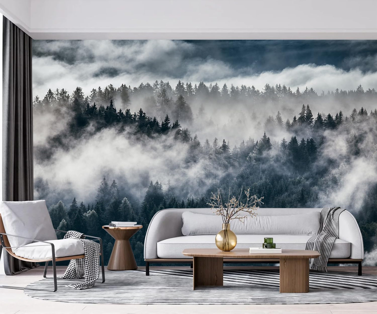 -Misty Forest Bedroom Wallpaper XT20 S 100" x 65"