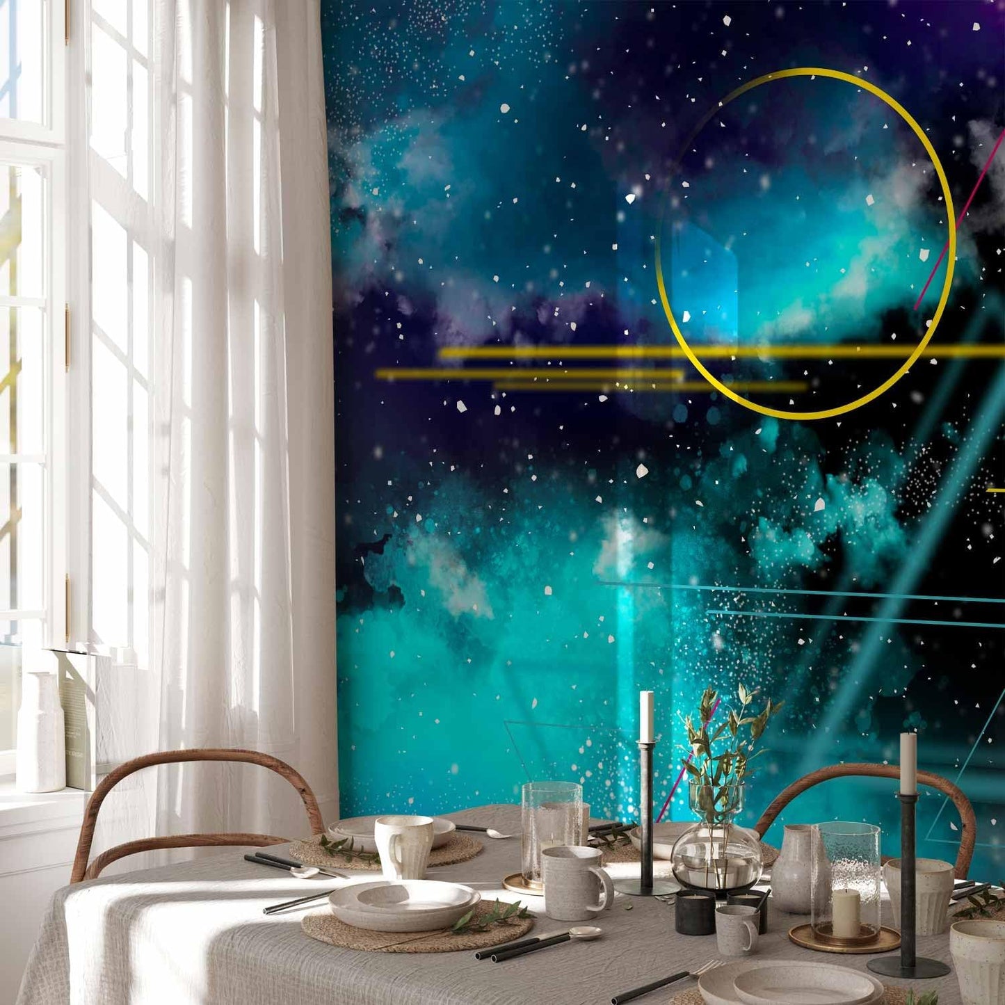 artgeist Wall Mural Galaxy 98x69 in - Non-Woven Wallpaper Fleece Wall Decor Photo Print Picture Image Design Home Mural Cosmos Galaxy Cosmonaut Astronaut a-A-10328-a-a