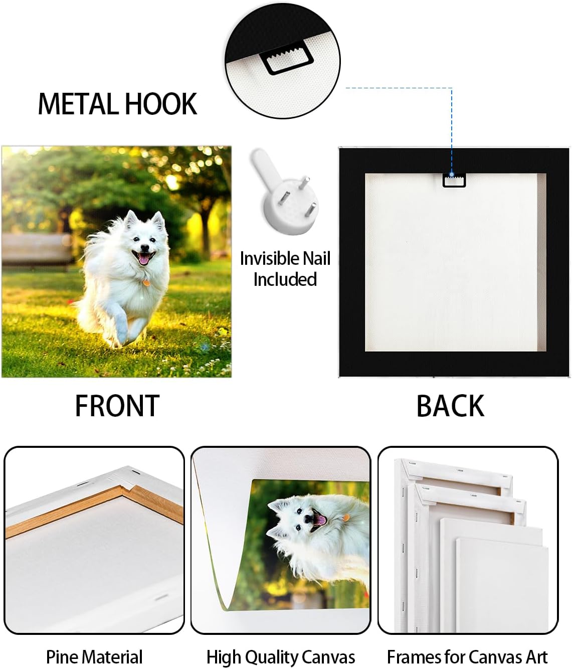 AbcCustomize Canvas Wall Art with Your Photos, Custom Canvas Prints for Bedroom, Living Room, Farmhouse Decor, Personalized Gifts