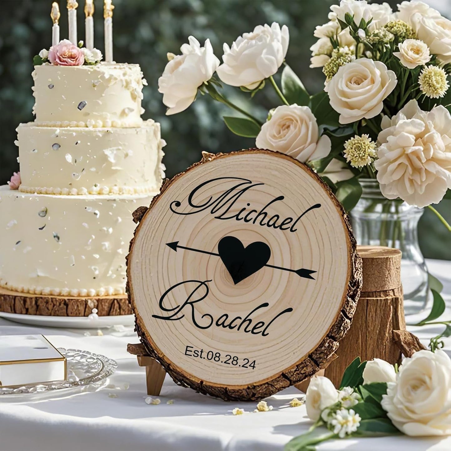 10 Pcs 9-11 Inch Unfinished Wood Slices for Centerpieces,Natural Wood Rounds for Crafts Rustic Wedding and Table Decorations,Wooden Discs with Tree Bark,Ideal for Crafts,Painting,and Holiday Decor