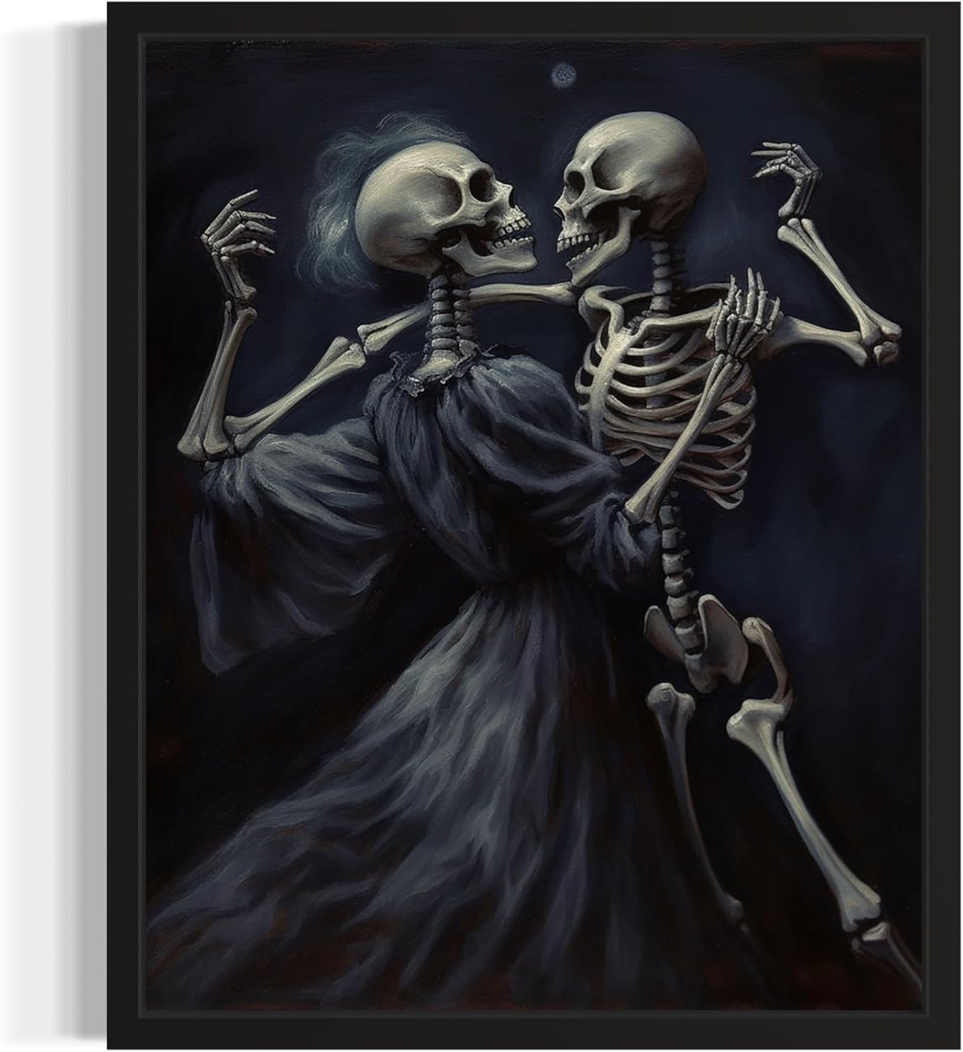 Dancing Skeleton Poster Art Print, Halloween Scary Vintage Wall Art Academia Spooky Painting Decoration for Horror Prints, Gothic Posters Bedroom Decor 89 (Dancing Skeleton, 11 x 14 inches, Unframed)