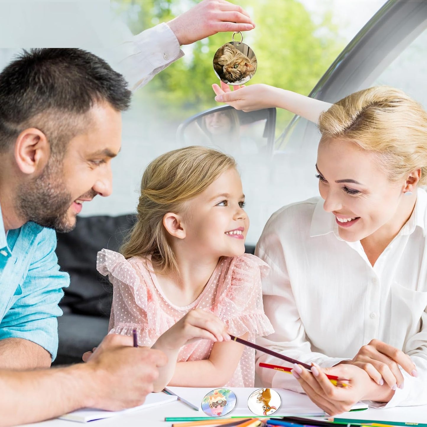 50 Pieces Clear Acrylic Circle Keychains Tags 2.5"/63.5 mmx1.5 mm Thicker Acrylic Discs with Holes,for Hanging Keychain and DIY Craft Painting Projects