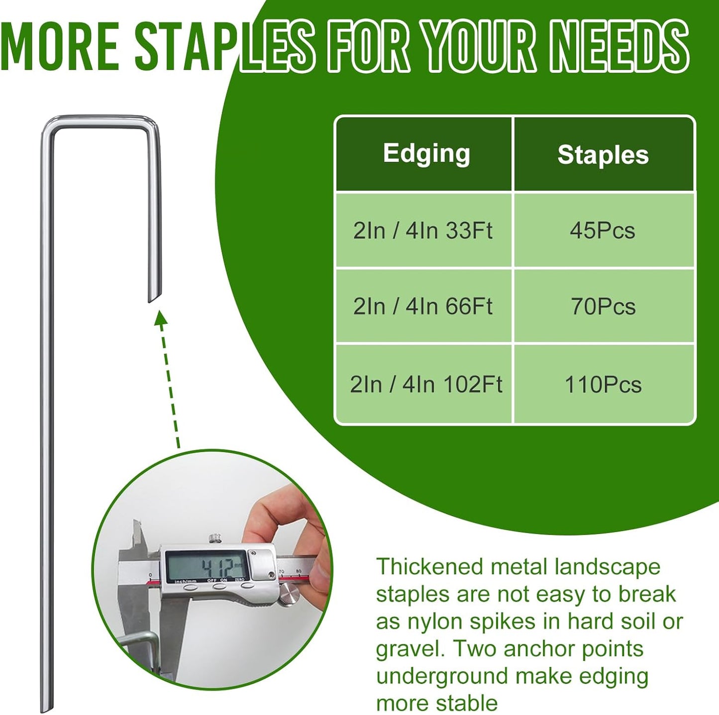 4 Inch Tall 33FT Landscape Edging with 45Pcs Metal Spikes, Plastic Garden Edging Border Landscape Edging Lawn Edging for Landscaping, Flower Bed, Paver, Yard