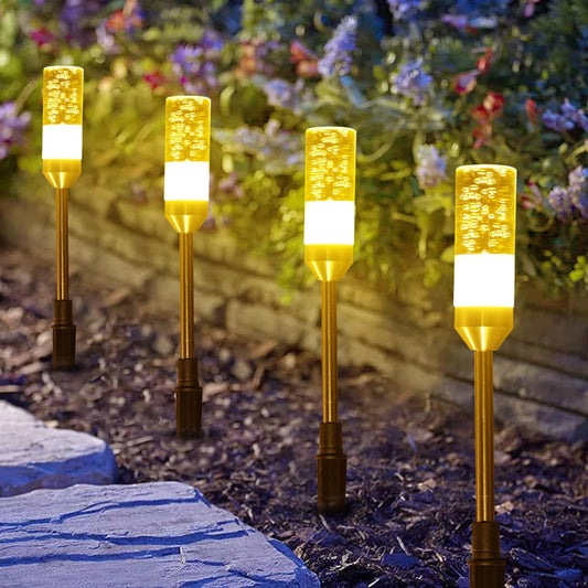 B-right LED Pathway Lights Outdoor, 6 Pcs Path Lights 570 Lumens AC Plug 12V Low Voltage Landscape Lighting, Extendable IP65 Waterproof Outdoor Garden Light for Patio Yard Walkway, Warm White 2700K