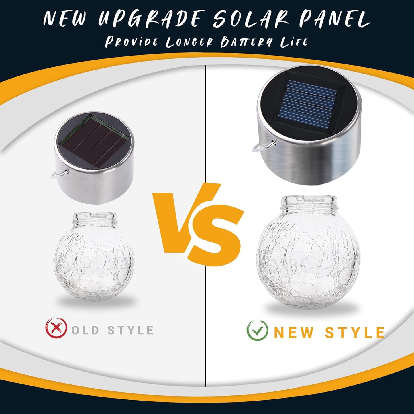 GIGALUMI 24 Pack Solar Outdoor Lights, Solar Hanging Lights for Christmas Decoration-Cracked Glass Solar Lights Outdoor Waterproof for Garden, Yard, Fence, Tree(Color Changing)