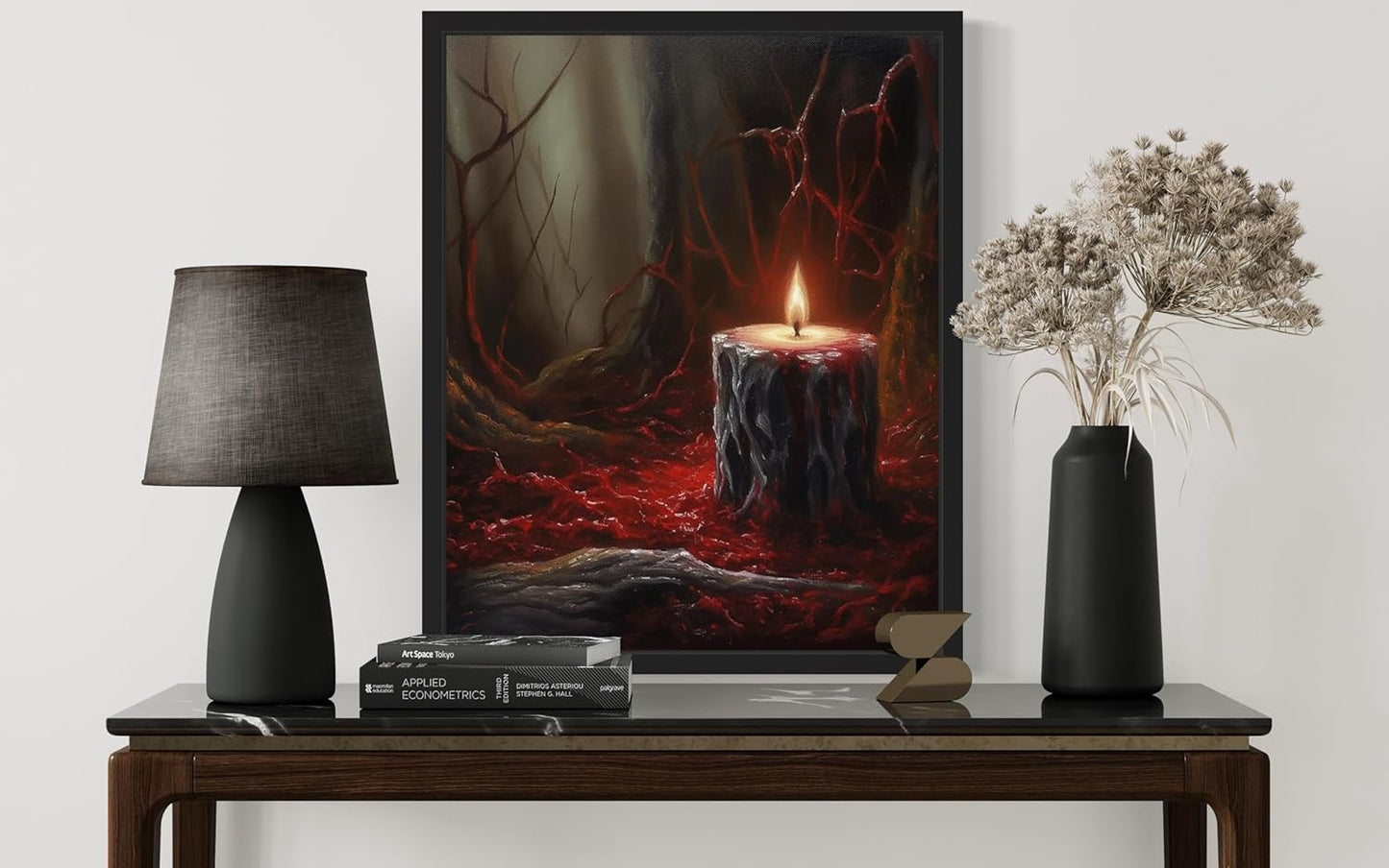 Gothic Candle Poster Art Print, Halloween Scary Vintage Wall Art Academia Spooky Painting Decoration for Horror Prints, Posters Bedroom Decor 89 (Gothic Candle, 8 x 10 inches, Unframed)