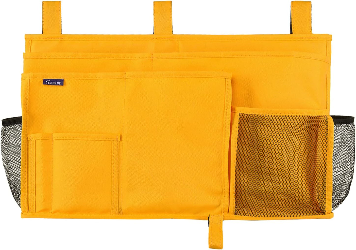 Surblue Caddy Hanging Organizer Bedside Storage Bag for Bunk and Hospital Beds, Yellow, L