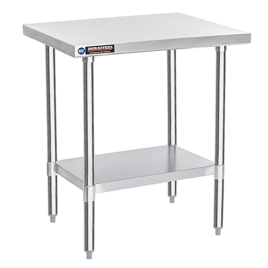DuraSteel 30x24 Small Stainless Kitchen Island - NSF Outdoor Grill Work Station with Under Shelf - Metal Microwave Stand - For Laundry Room, Kitchen, Garage, Restaurant