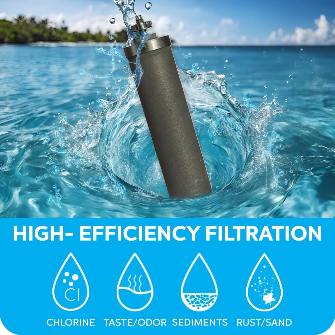 Authentic CB9 Clearbrook 9-Inch Gravity-Fed Water Filter Systems, Replacement For Berkey BB9-2 High-Performance Water Filtration, No Electricity Needed (Set of 2)