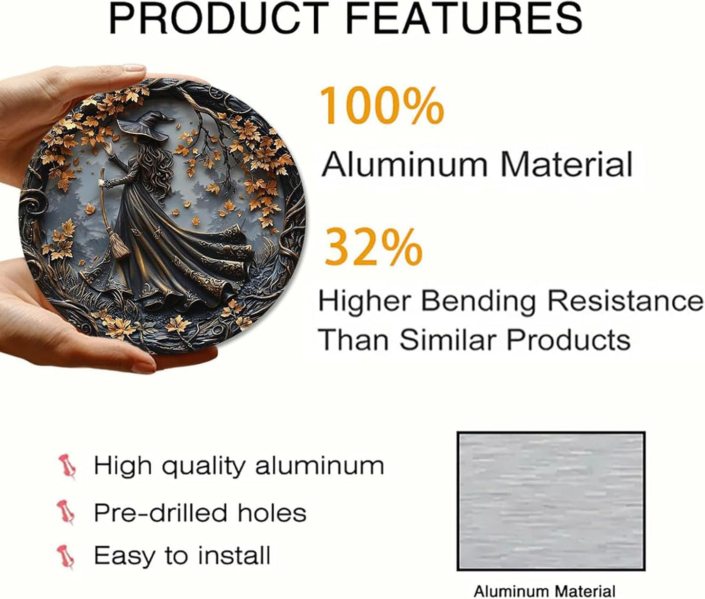 Fanyil/Olygee/Sherum/Shirem/Pubyfun/Glosrity/Libilin/Graddi/Solymody/Gowebs/Goredny/Vianys Witching Hour, Door Way Hanging Decor Halloween, 2D Wooden Round Witches Sign (A+B+C, 11.8")