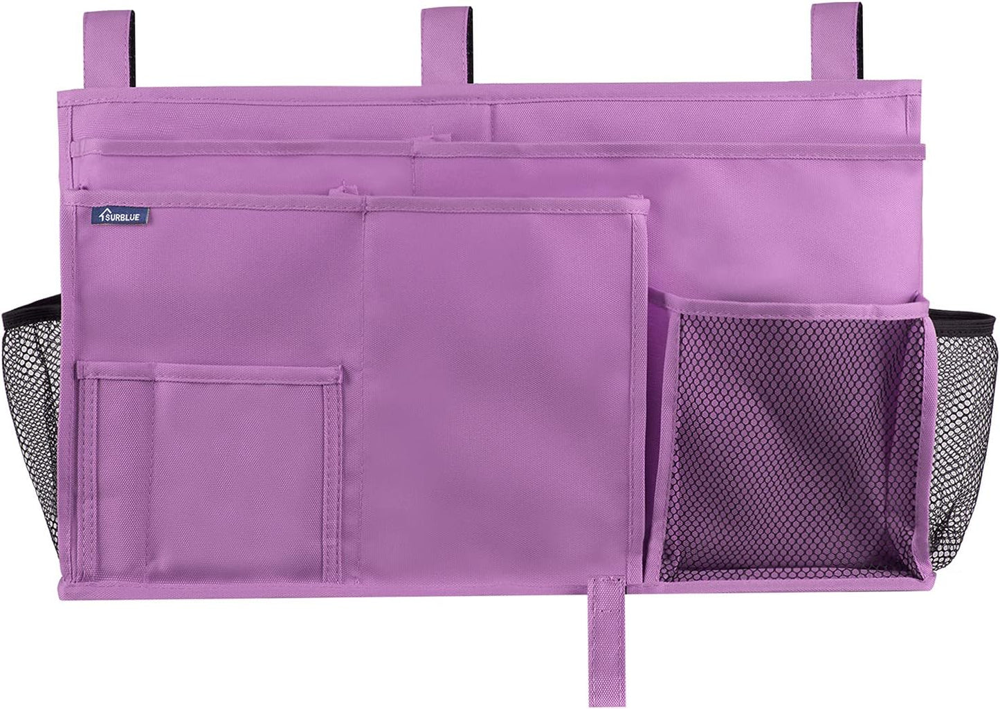 Surblue Caddy Hanging Organizer Bedside Storage Bag for Bunk and Hospital Beds, Purple, L