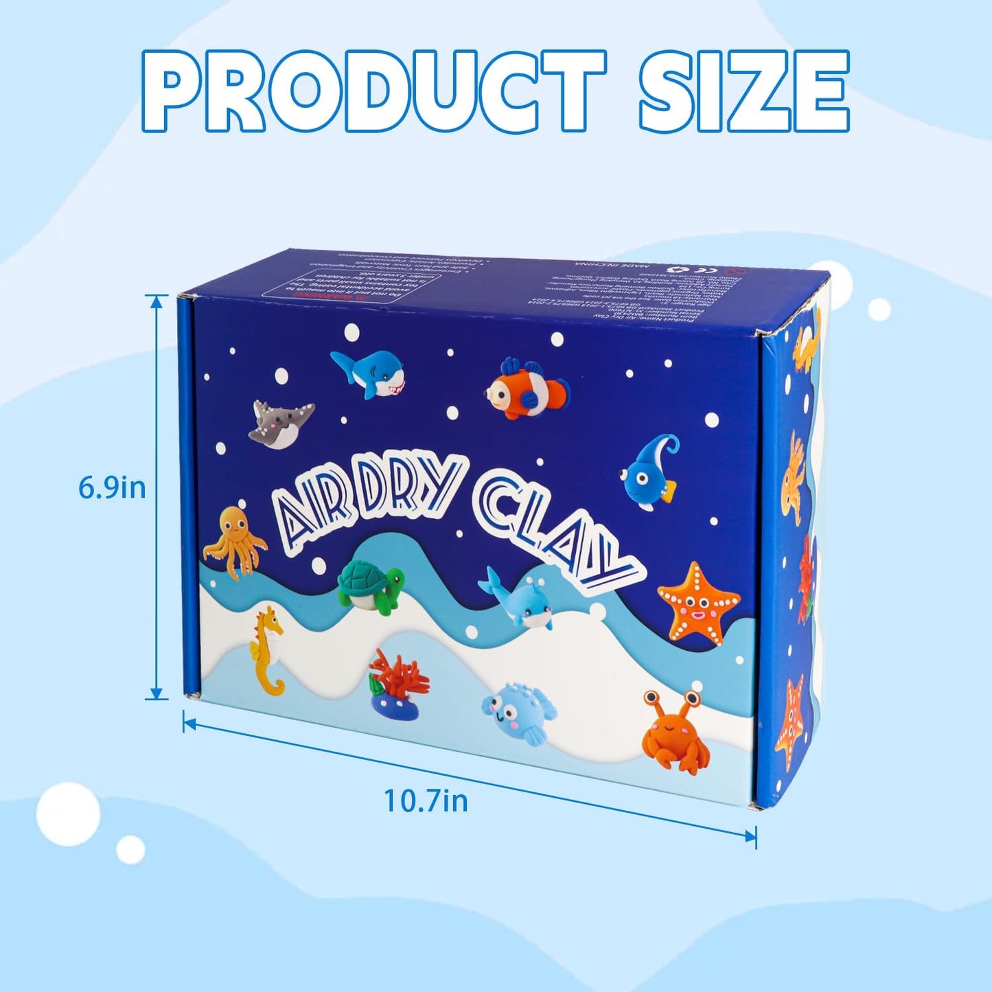 Air Dry Clay Kit for Kids,DIY Air Dry Clays Kit with Sculpting Tools and Tutorials,Creative Molding Clay Gift Kits with Tools,Ultra Light and Soft, Safe and Non-Toxic DIY Underwater Adventure Gift Toy