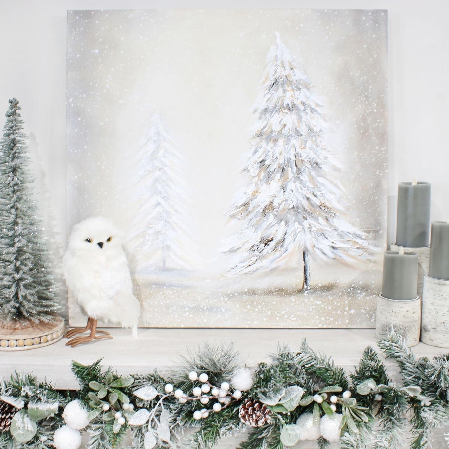 Fake Stuffed Owl Figure, 11-Inch Tall Bird for Craft, Halloween Prop or Christmas Tree Topper Use