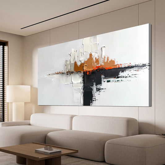 Abstract Large Wall Art Decor Modern Wall Art Pictures for Living Room Abstract Canvas Art Wall Decor Minimalist Black and White Wall Art Prints Artwork for Walls Bedroom Office Home Decor 24" X 48"