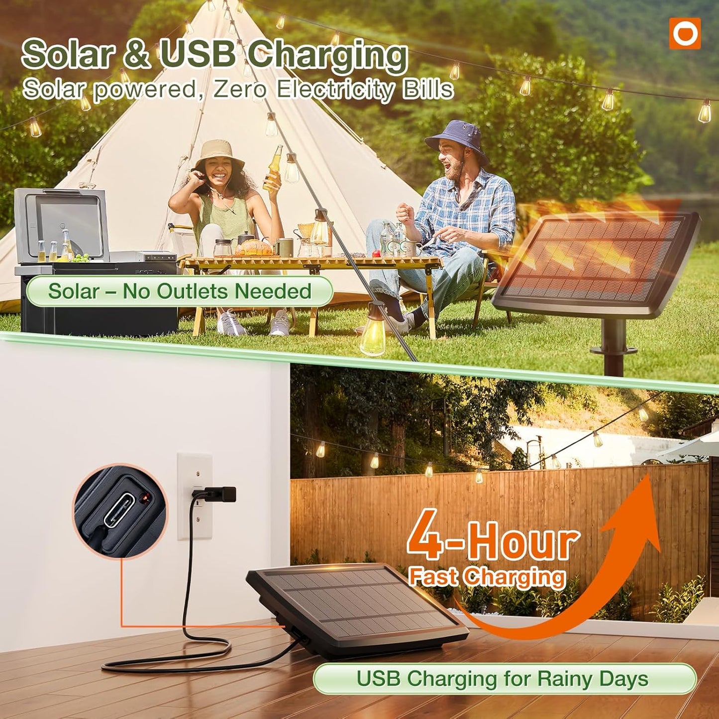 addlon 78(72+6) FT Solar String Lights Waterproof,Patio Lights Solar Powered with Remote & USB Port 3 Lighting Modes 24+2 LED Shatterproof Bulbs Outdoor Lights for Camping Backyard Garden