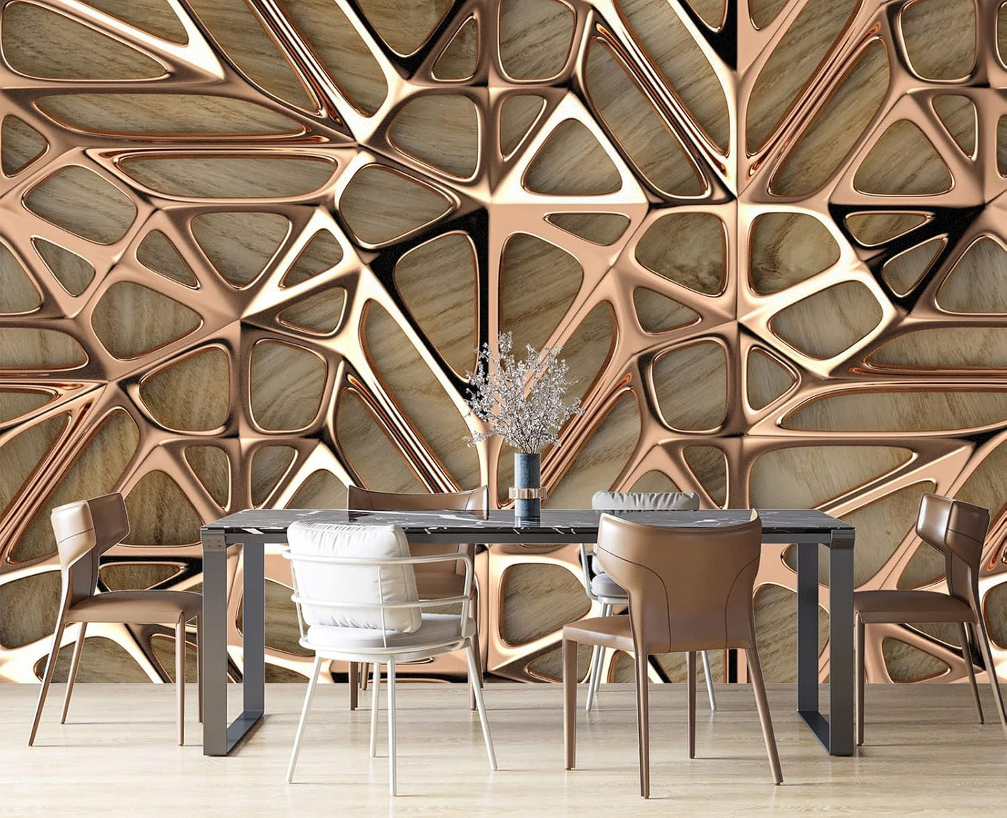 3D Metal Wall Mural Wallpaper for Bedroom 178" x 117"