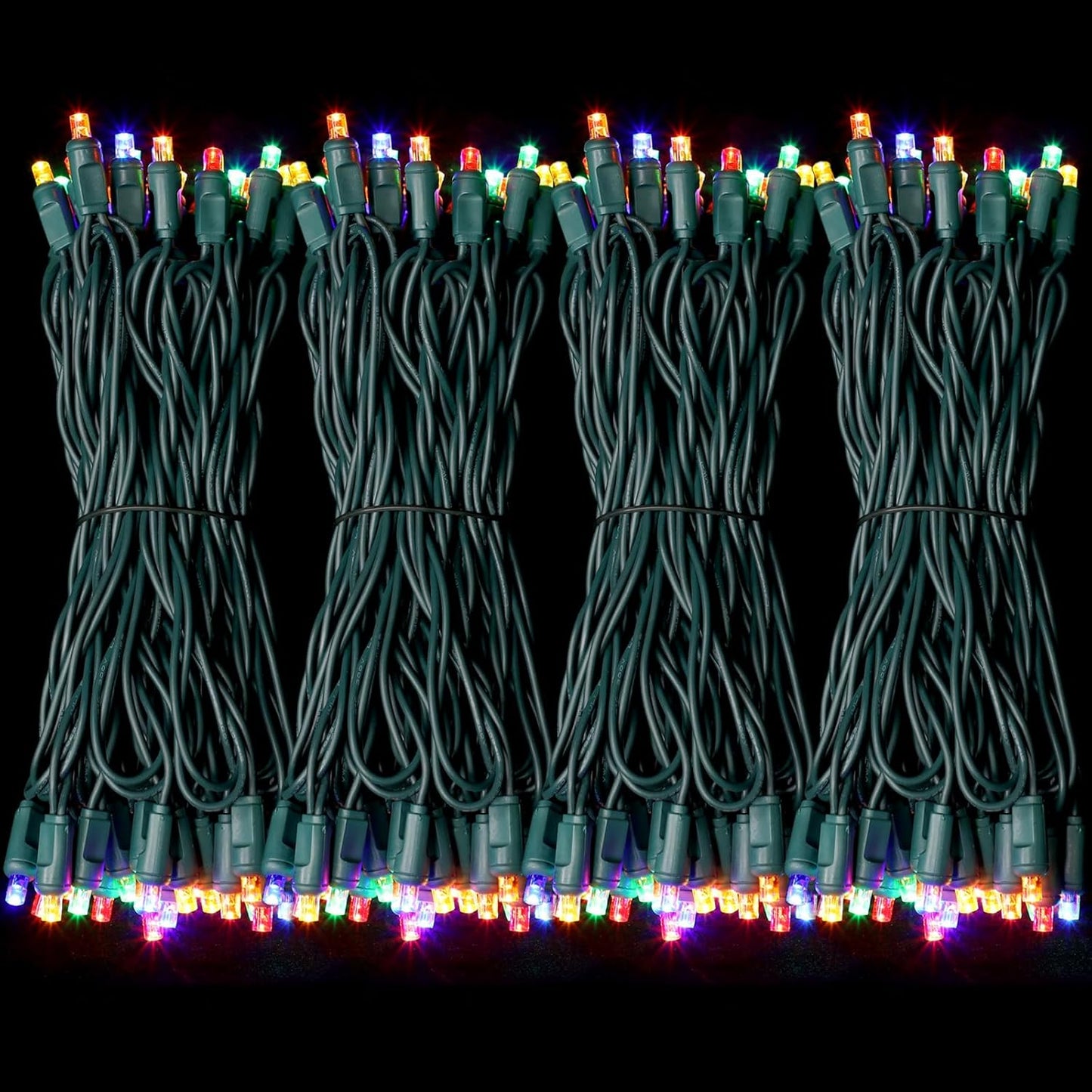 50LED String Lights,LED Christmas Lights,6" SPACING,Green Wire,Multicolor,Commercial Grade