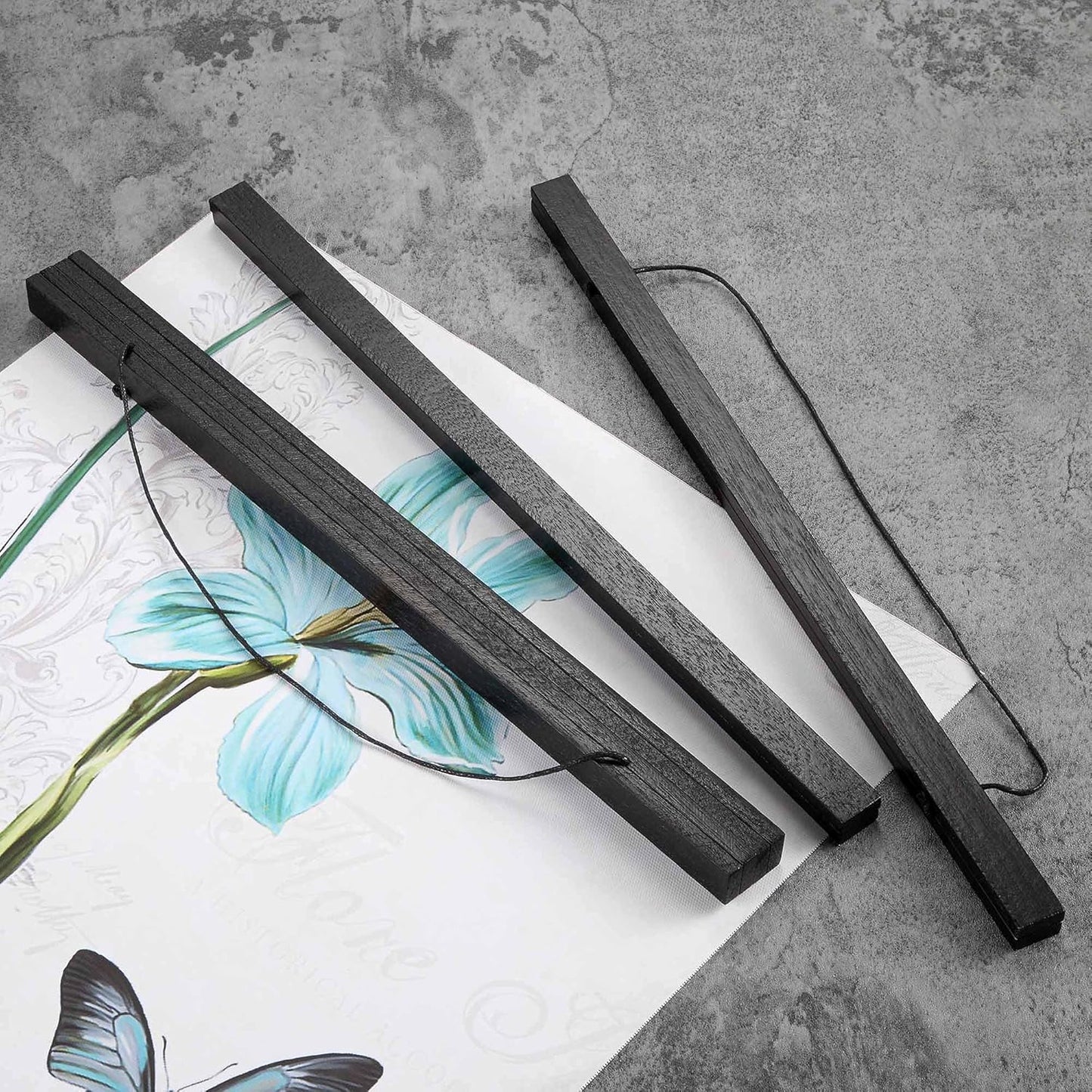 FALAMON Magnetic Poster Hanger Frame, 24x36 24x18 24x28 24x30 Teak Wood Magnet Poster Frame for Posters, Prints, Photos, Pictures, Maps, Scrolls, and Canvas Artwork(Black, 24")