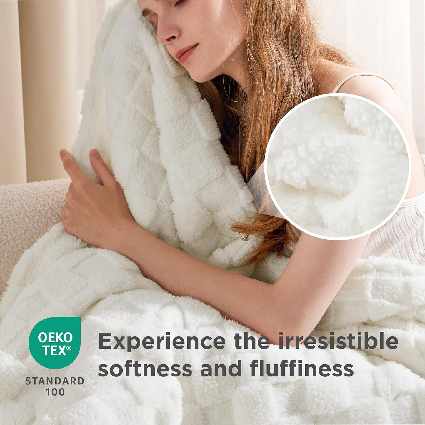 Bedsure GentleSoft White Twin XL Blanket for Bed - Super Soft Cozy Fleece Blankets for Women, Cute Throws for Girls, Dorm Room Essentials for Girls Teens Back to School, 66x90 Inches