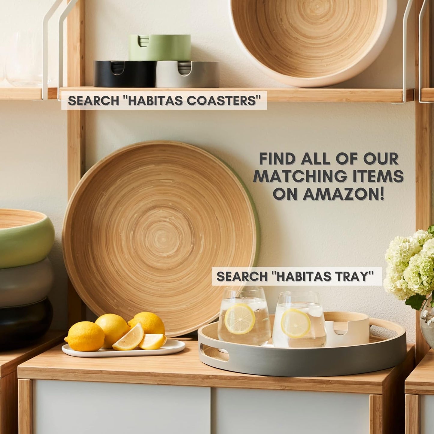 Fruit Bowl For Kitchen Counter, Decorative Bowl, Large Serving Bowl Or Fruit Basket For Kitchen Spun Bamboo (Sage)