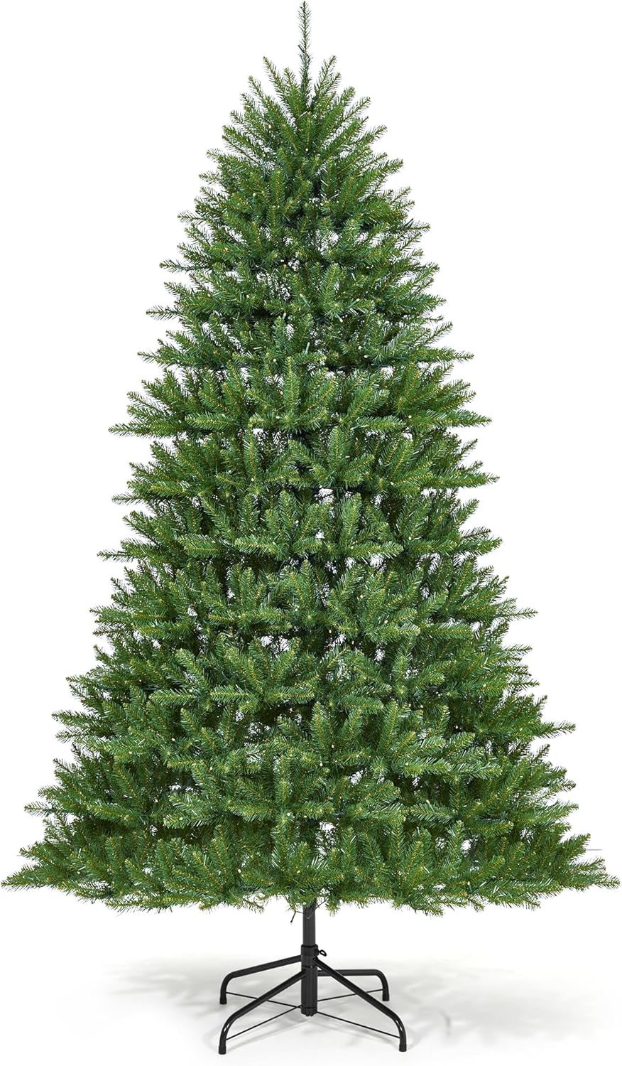 9FT Pre-Lit Artificial Christmas Tree with Color Lights,Green PE & PVC Artificial Xmas Tree,Easy Assembly, Full Branch Tips& Foldable Stand for Home, Office, Party Decoration for Xmas Holiday