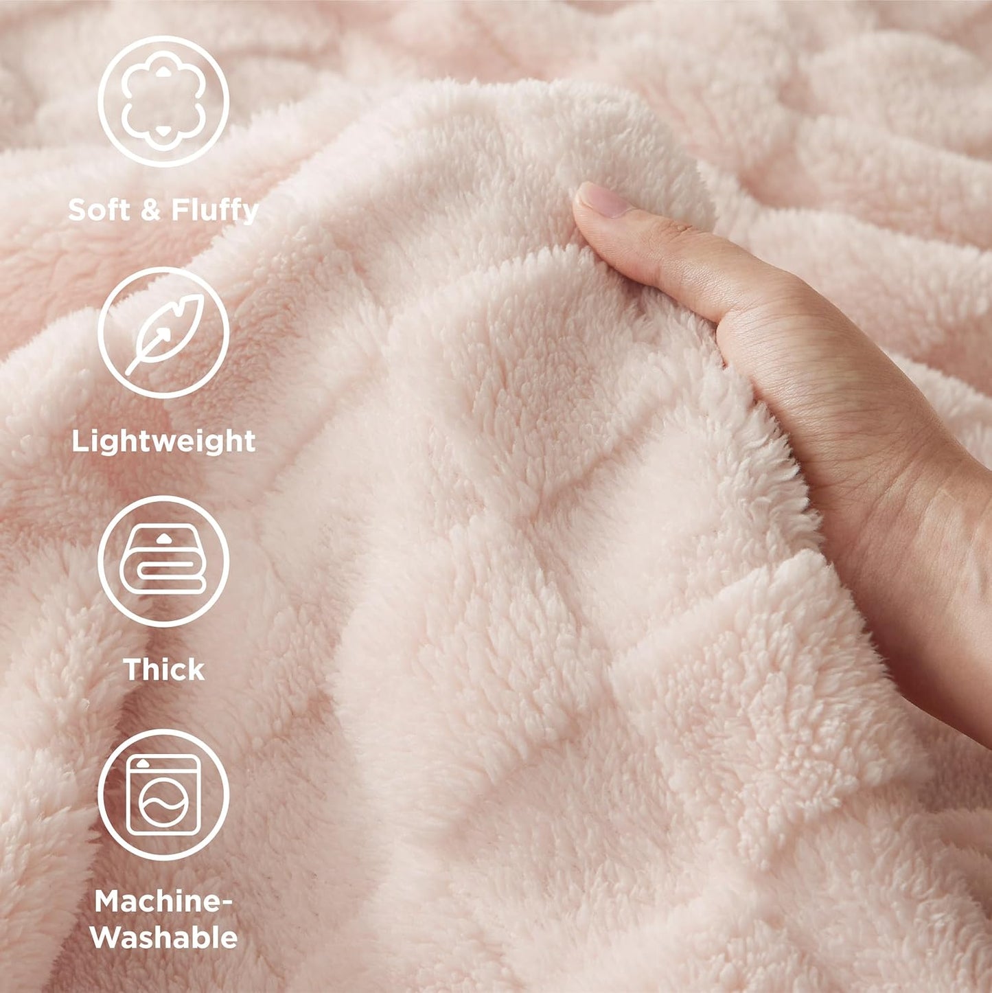 Bedsure GentleSoft King Size Blanket for Bed - Super Soft Cozy Blankets for Women Men Girls, Large Fuzzy Fleece Throw for Bedroom Decor, Light Pink,108x90 Inches