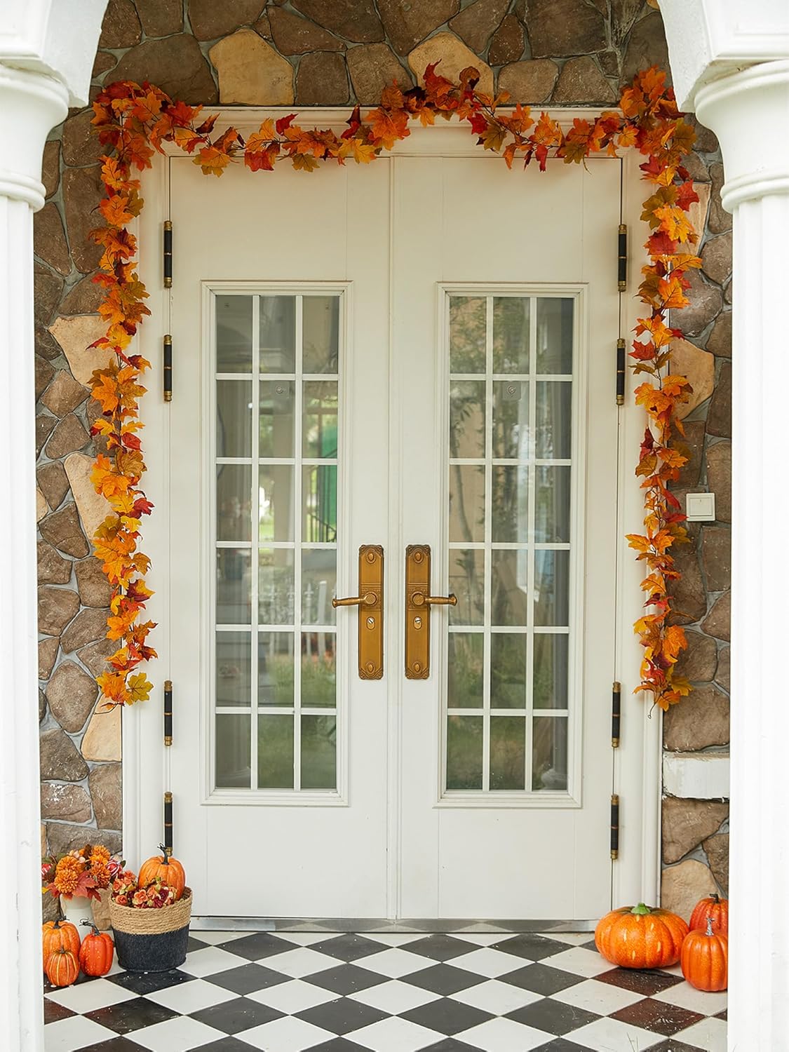 Anna's Whimsy 3 Pcs 21FT【Upgrade Length】 Thanks Garlands, Artificial Maple Garland, Hanging Vine Garland Artificial Autumn Vines for Home Wedding Fireplace Party Thanksgiving Decor