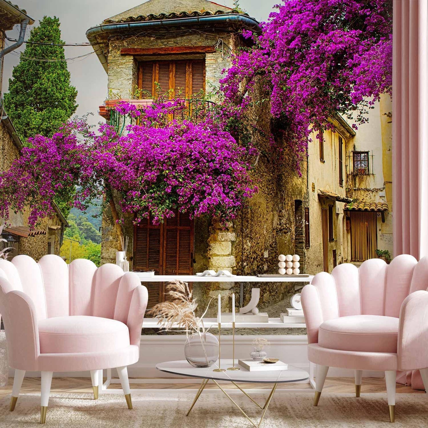 artgeist Wall Mural Peel and Stick Architecture 212x98 in - XXL Self-Adhesive Corner Wallpaper Removable Large Sticker Foil Angle Wallpaper Wall Decor Print Landscape Alley City d-B-0294-a-a