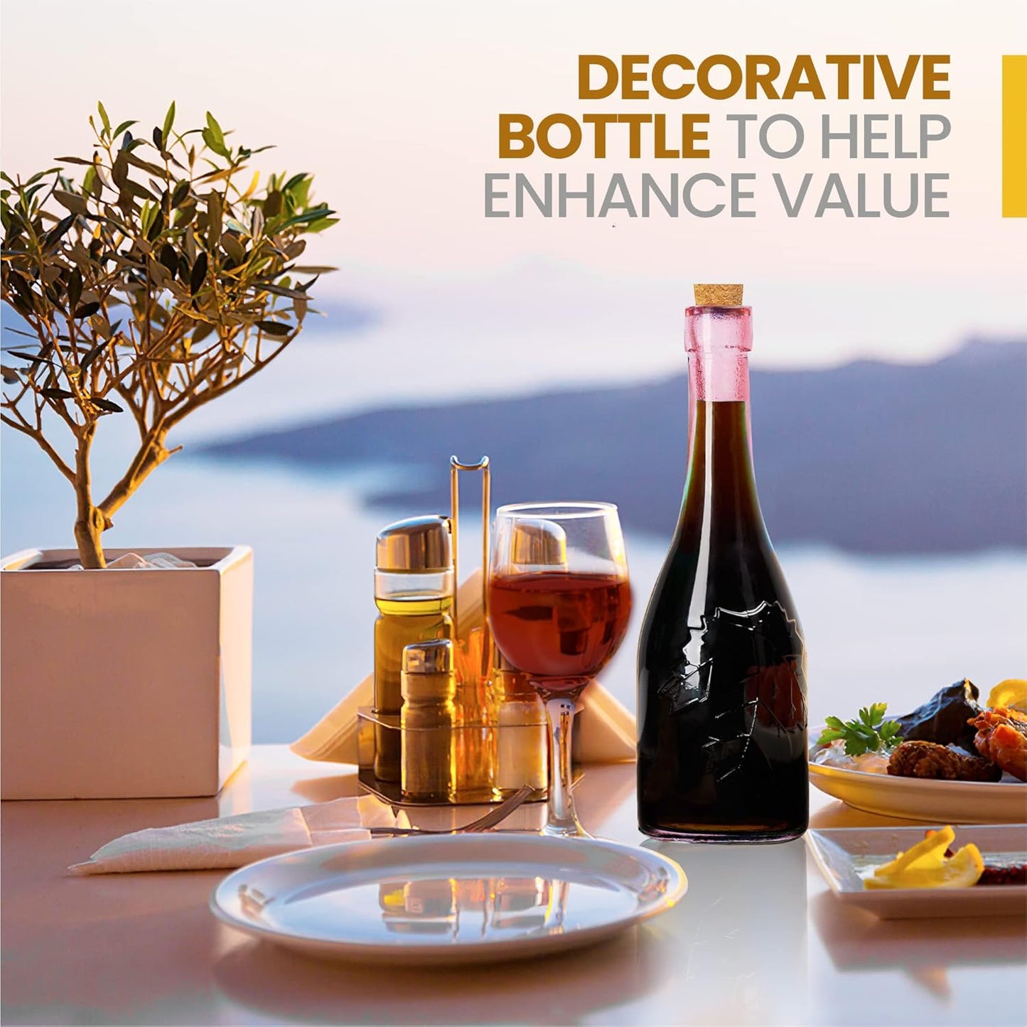 Assorted Reddish Glass Bottles with Corks, 6 Pack, 2.5in X 9in, 16oz