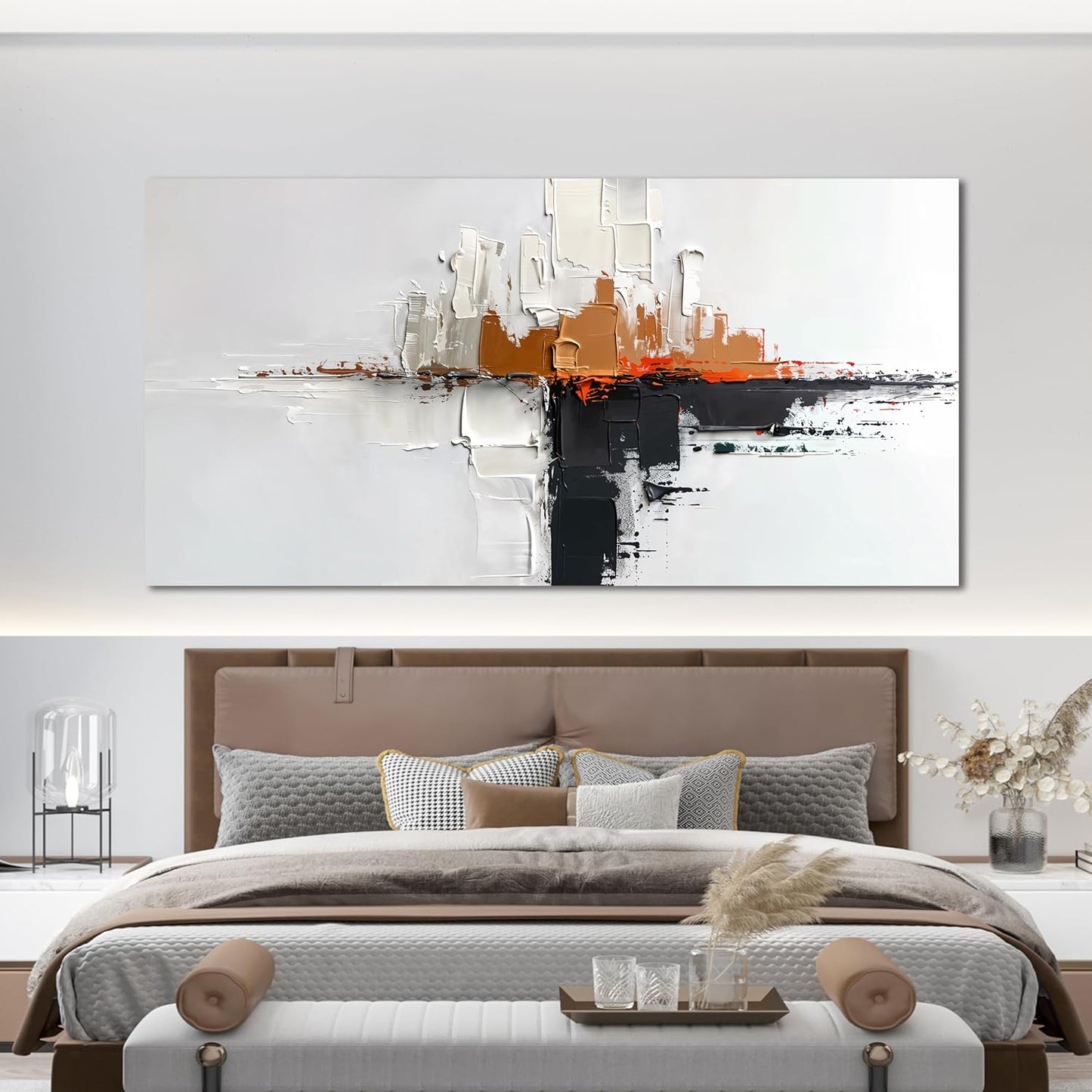 Abstract Large Wall Art Decor Modern Wall Art Pictures for Living Room Abstract Canvas Art Wall Decor Oversized Black and White Wall Art Prints Artwork for Walls Bedroom Office Home Decor 29" X 58"