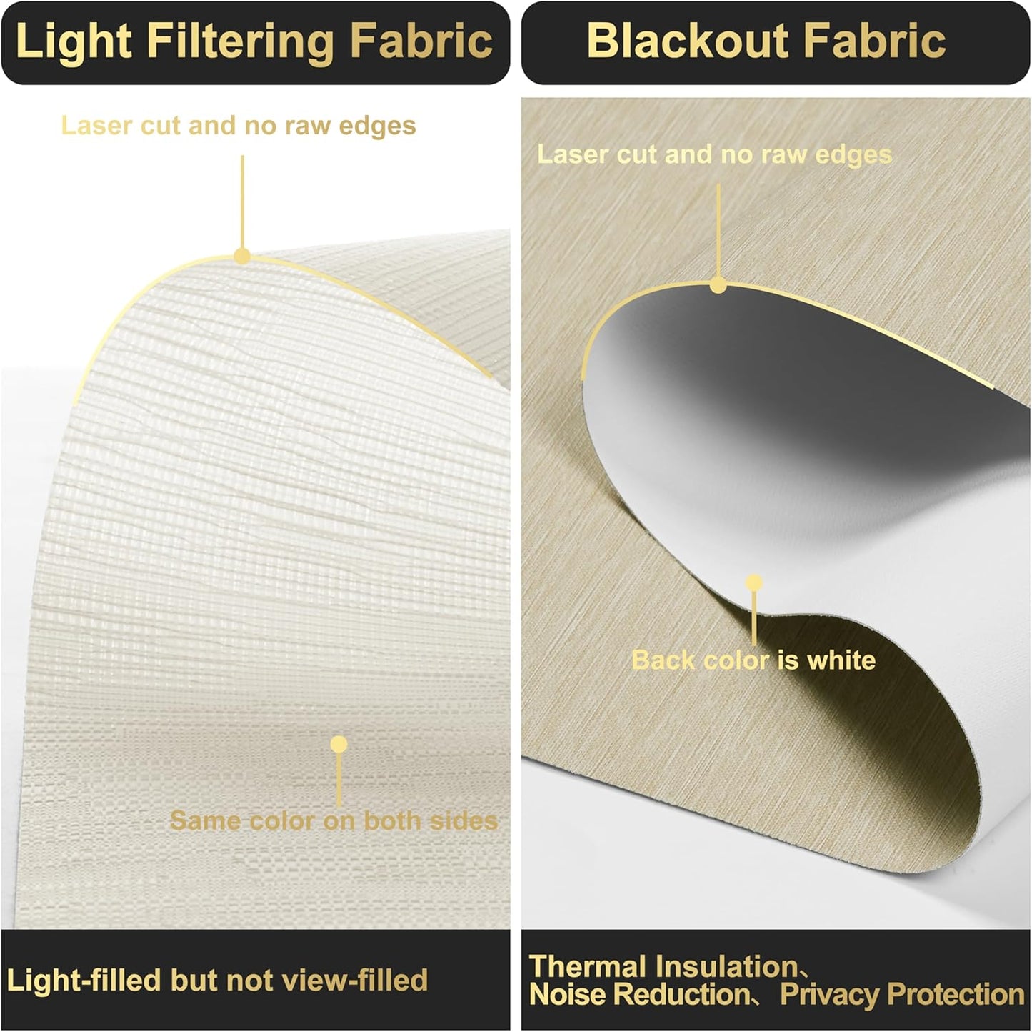 BERISSA Cordless Dual Roller Shades with Cassette Valance, Double Blackout & Light Filtering Shades, Day & Night for Home, Office, Door - Striped Jacquard Beige - 29"W x 64"H