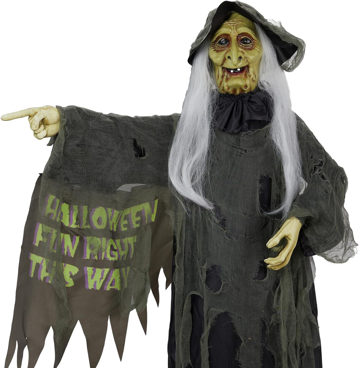 AW Animated Halloween Decorations,Scary Witch,6 FT Life Size Standing Clown,Motion/Sound Activated LED Eyes Creepy Sound,Haunted House Props,Party Outdoor Indoor Lawn Yard Patio 2025
