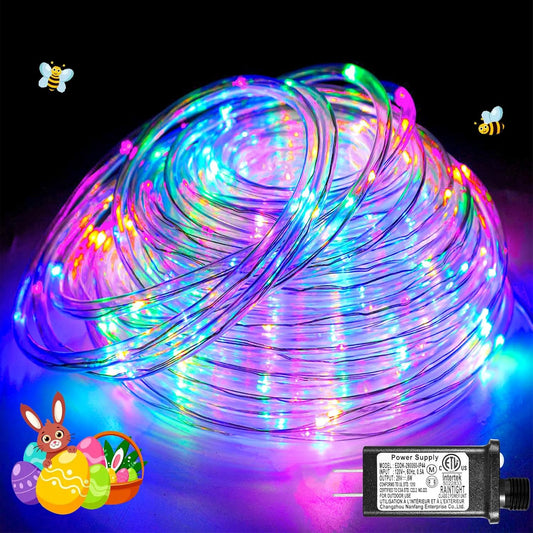 100FT 300 LED Rope Lights Outdoor, Connectable and Flexible Tube Lights with 8 Modes, Waterproof Indoor Rope Lighting for Bedroom, Garden, Patio, Landscape, Pool, Party Decor - Pastel Multicolor