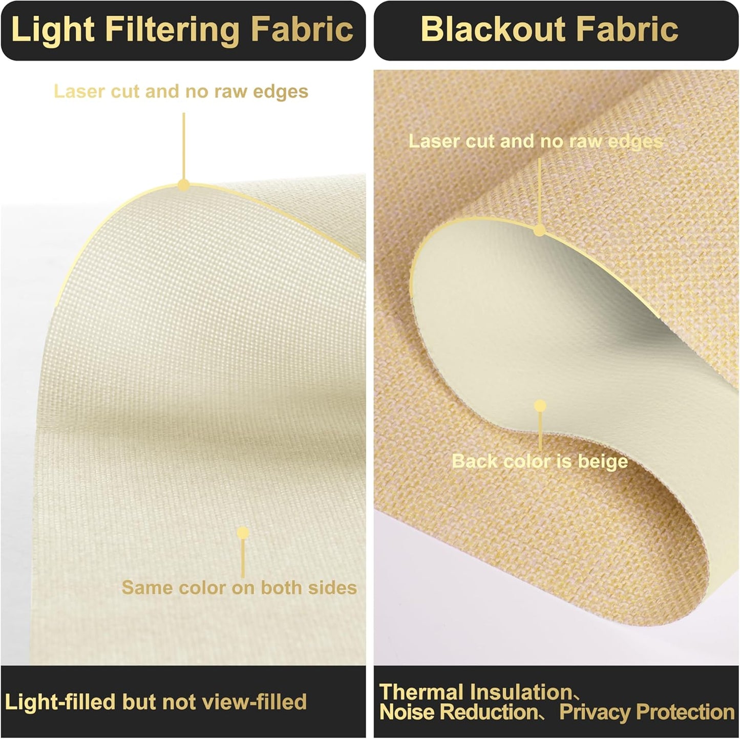 BERISSA Cordless Dual Roller Shades with Cassette Valance, Double Window Shades - Blackout and Light Filtering, Day and Night for Home Office Door. Linen Beige. 42 W x 48" H