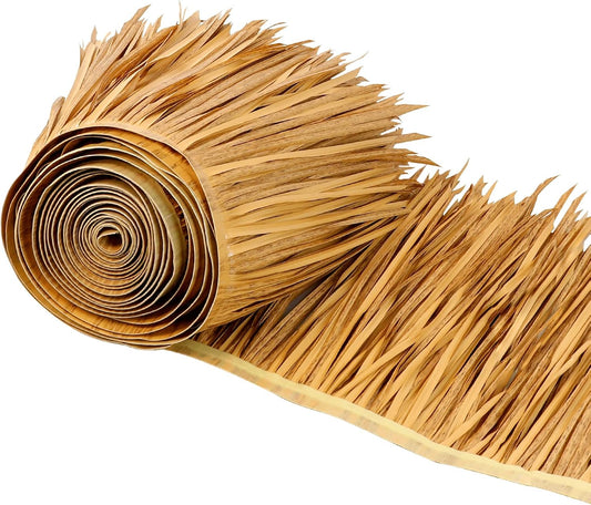 49.2ft Tiki Straw Roof–Mexican Style Artificial Palm Thatch Rolls,Tiki Bar Hut Grass Duck Boat Blinds Grass Runner Rolls Palapa Thatch Roofing for Garden Patio Umbrella Covers Fence Party Decoration