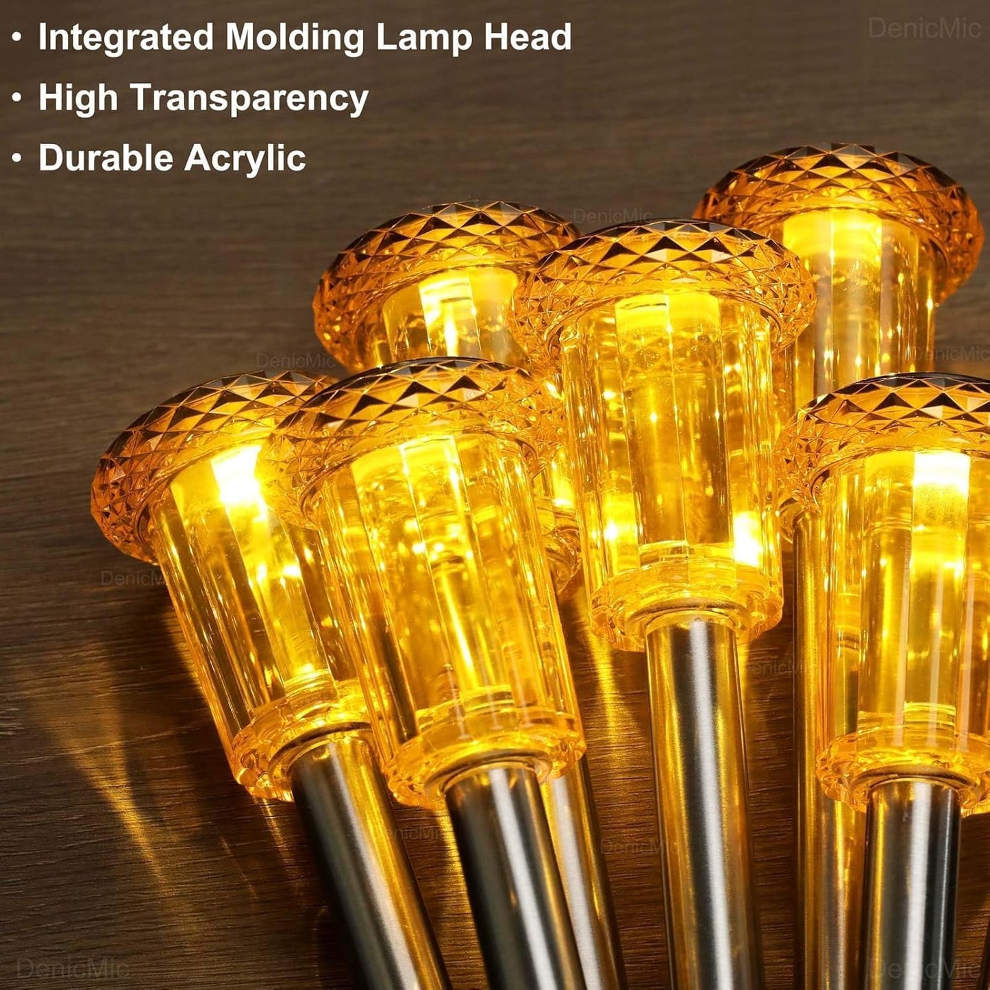 DenicMic Halloween Solar Lights Outdoor 10 Pack Orange LED Waterproof Yard Garden Patio Backyard Pathway Walkway Landscape Lawn Outside Fall Decorations Outdoor