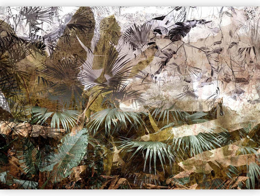 artgeist Wall Mural Tropical Leaves 79x55 in - XXL Non-Woven Wallpaper Fleece Wall Decor Photo Print Picture Image Design Jungle Nature Palm Leaves Like Painted b-C-0789-a-a