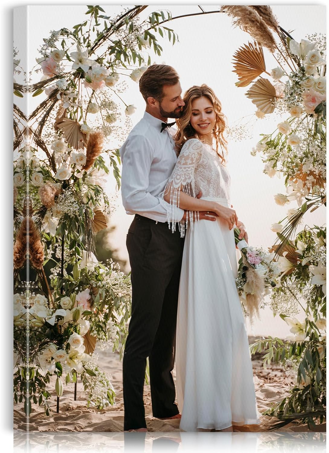 Custom Canvas Prints with Your Photos - Personalized Pictures Print, Customized Photo Gifts, Wall Art Poster Canvas Printing for Wedding, Family, Baby, Pets, Home Office Decor, Wrapped Frame