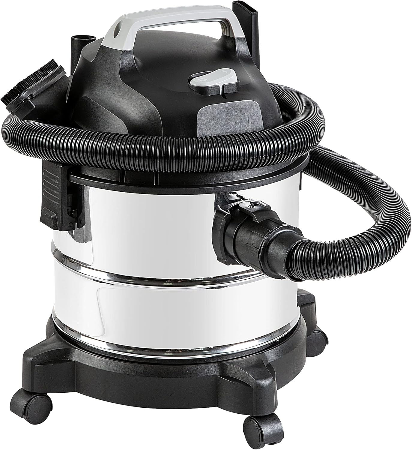 Amazon Basics Wet Dry Vacuum Cleaner, 4 gallon Shop, 3 HP Stainless Steel, Grey/Black