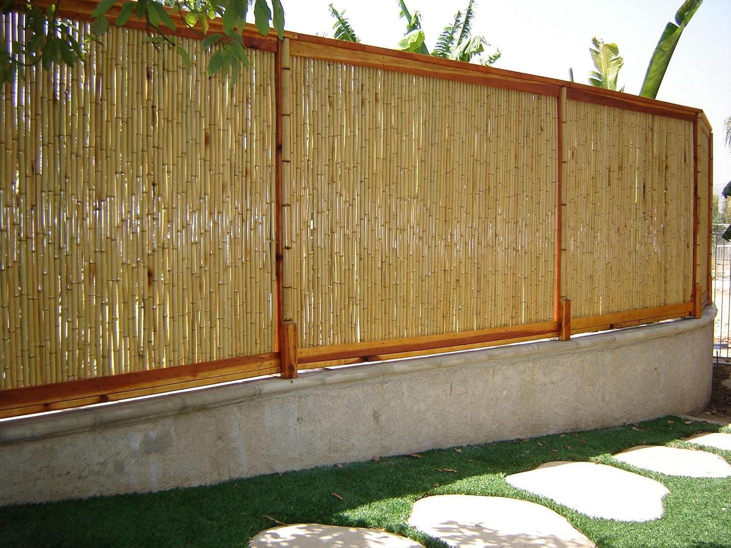 Backyard X-Scapes Natural Bamboo Fencing Decorative Rolled Fence Panel 0.75 in D x 3 ft H x 8 ft L