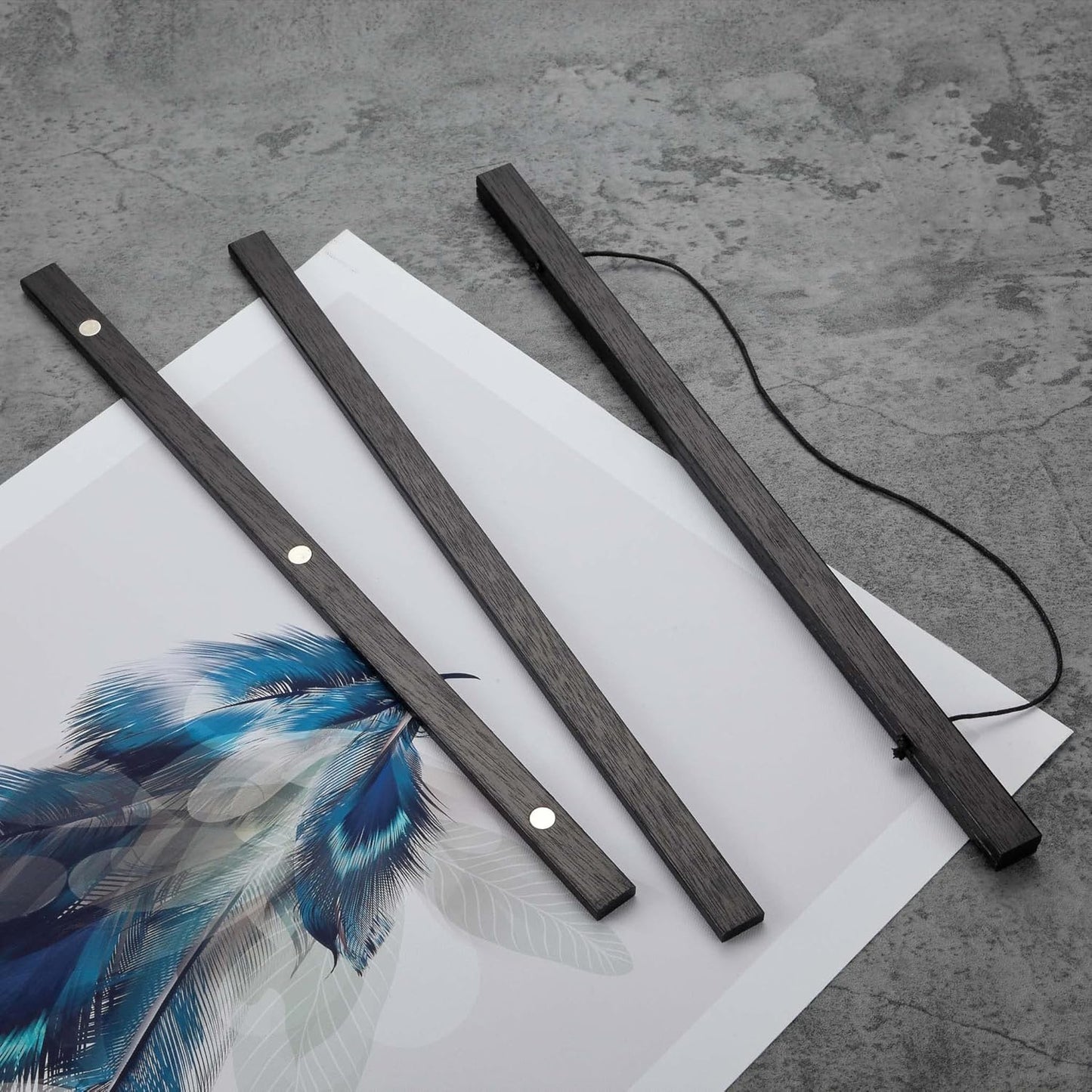 FALAMON Magnetic Poster Hanger Frame, 22x34 22x28 22x14 Teak Wood Magnet Poster Frame for Posters, Prints, Photos, Pictures, Maps, Scrolls, and Canvas Artwork(Black, 22")