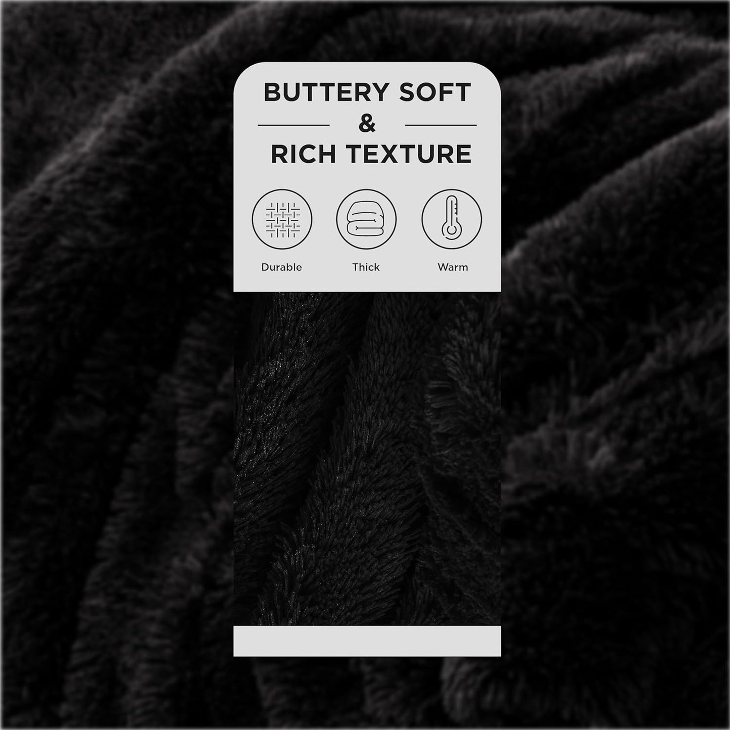 Bedsure GentleSoft Fluffy Black King Size Blanket for Bed, Thick Soft Sherpa Faux Fur Fleece Bedding Fuzzy Plush Winter Warm Heavy Oversize Large King Blanket, Cozy Black Gifts for Men Women, 108x90