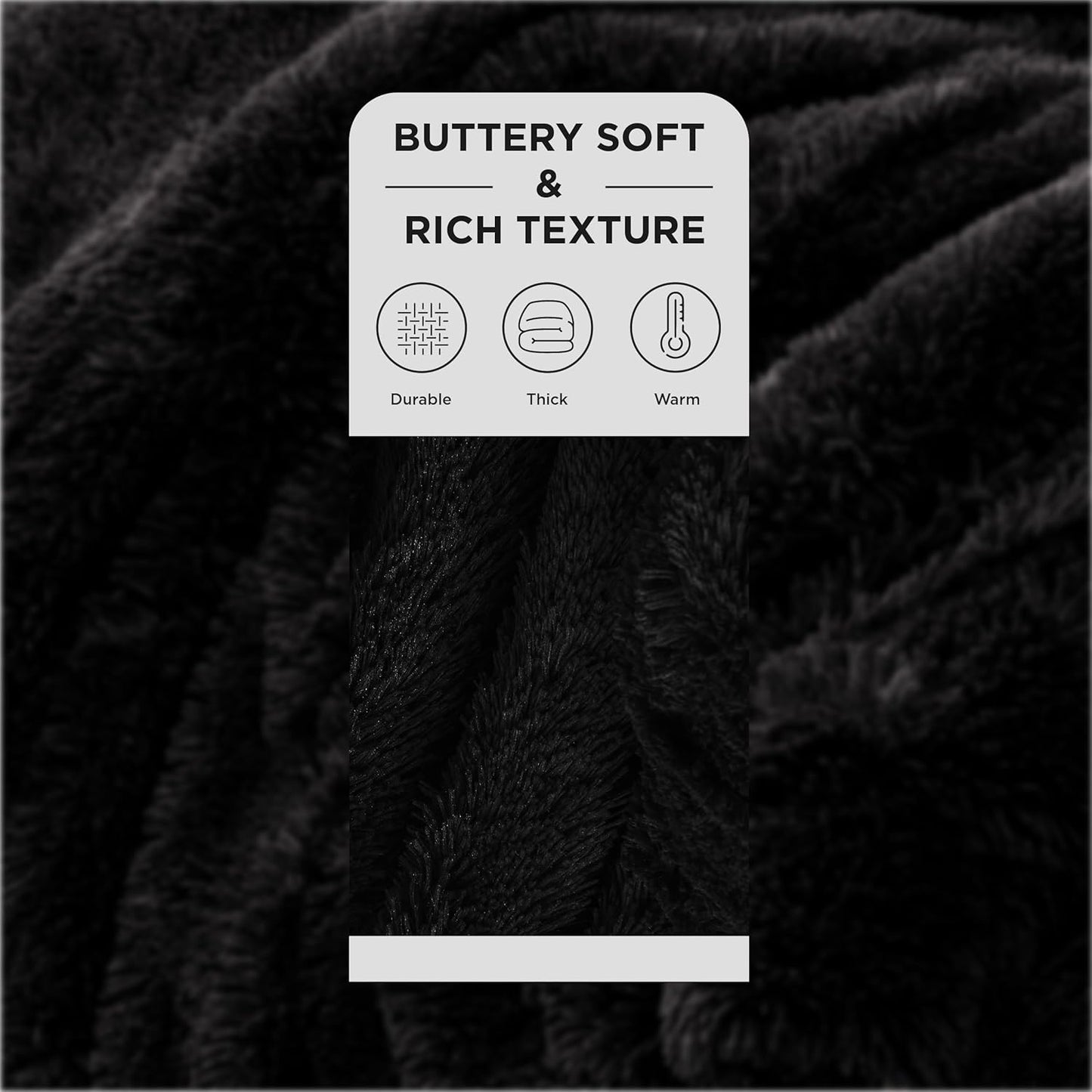 Bedsure GentleSoft Fuzzy Sherpa Faux Fur Twin Blanket Black Cozy Gifts for Women Men, Soft Fleece Plush Warm Minky Thick Blanket Twin Size for Bed, Couch, Dorm Essentials Black Decor Gifts, 60x80