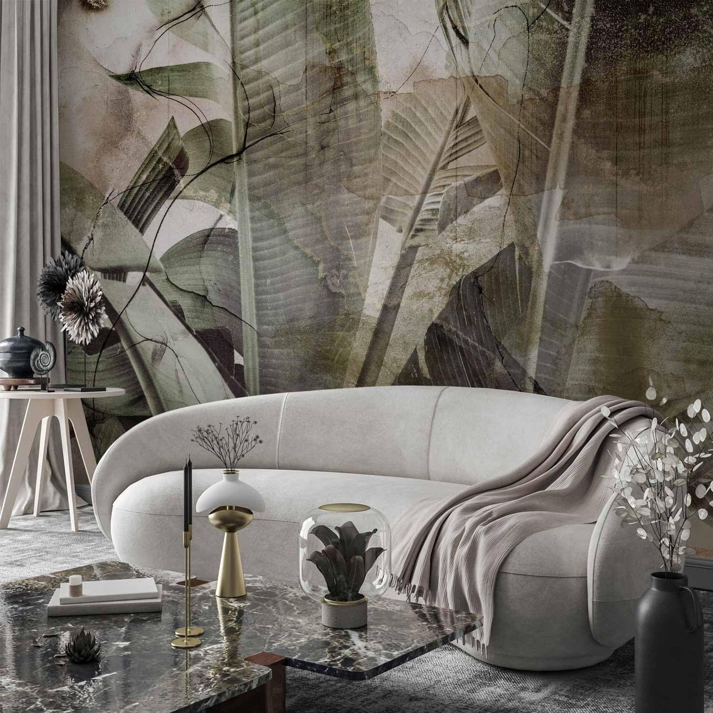 artgeist Wall Mural Tropical Leaves 197x138 in - XXL Non-Woven Wallpaper Fleece Wall Decor Photo Print Picture Image Design Plant Jungle Nature Like Painted b-C-0776-a-a