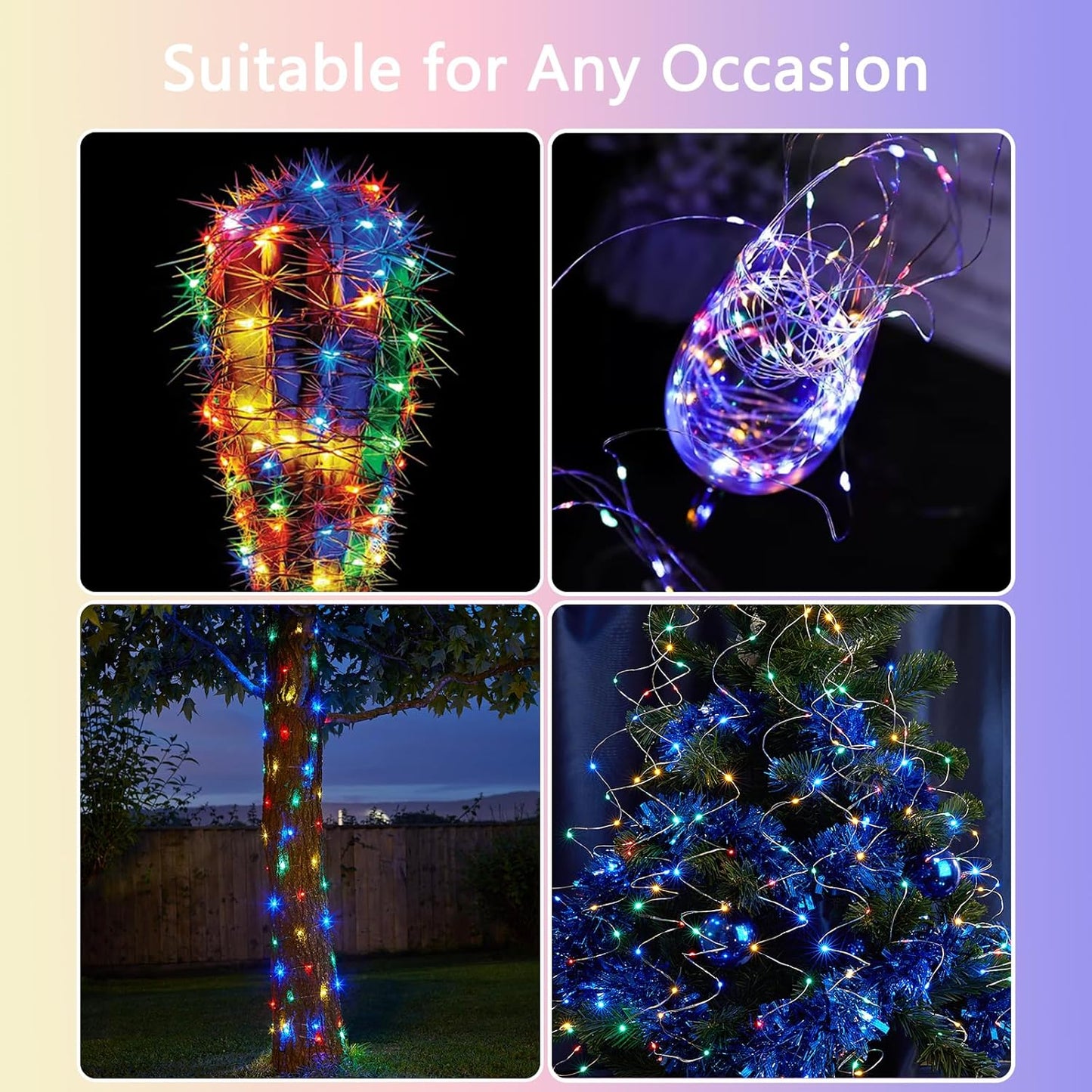 3 Pack Fairy Lights Battery Operated with Remote Control Timer, 26 FT 80 LED String Lights Outdoor Indoor, 8 Mode Twinkle Lights for Christmas Party Wedding Birthday Bedroom Decoration (Multicolor)