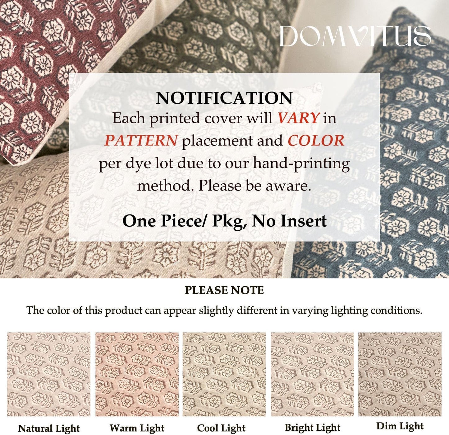 DOMVITUS Floral Pillow Covers Set of 2, Throw Pillow Covers 18x18, Floral Print Neutral Accent Decorative Pillow Covers for Living Room, Bed, Cloud Cream