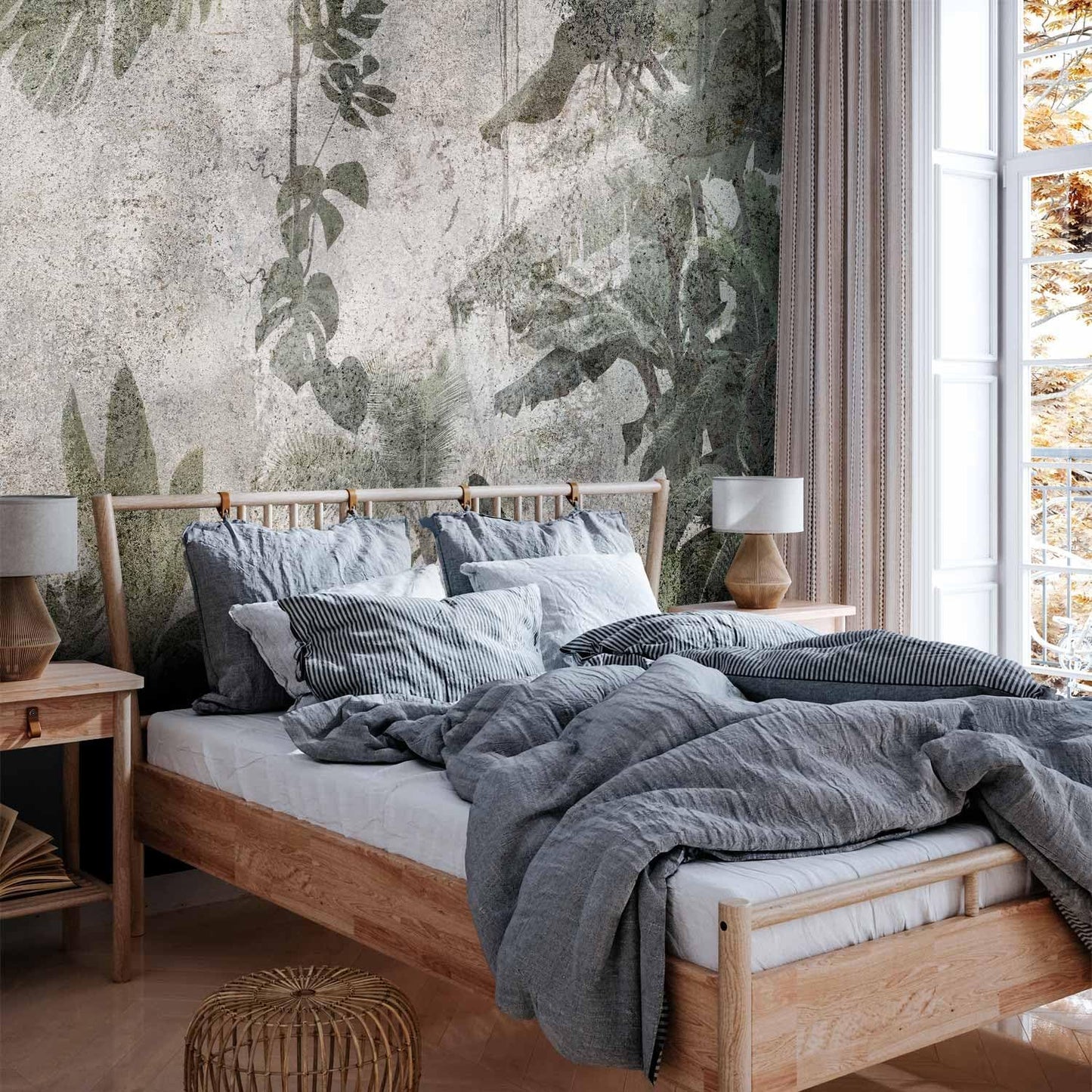 artgeist Wall Mural Tropical Leaves 79x55 in - XXL Non-Woven Wallpaper Fleece Wall Decor Photo Print Picture Image Design Landscape Jungle Nature Monstera Palm Leaves b-C-0821-a-a