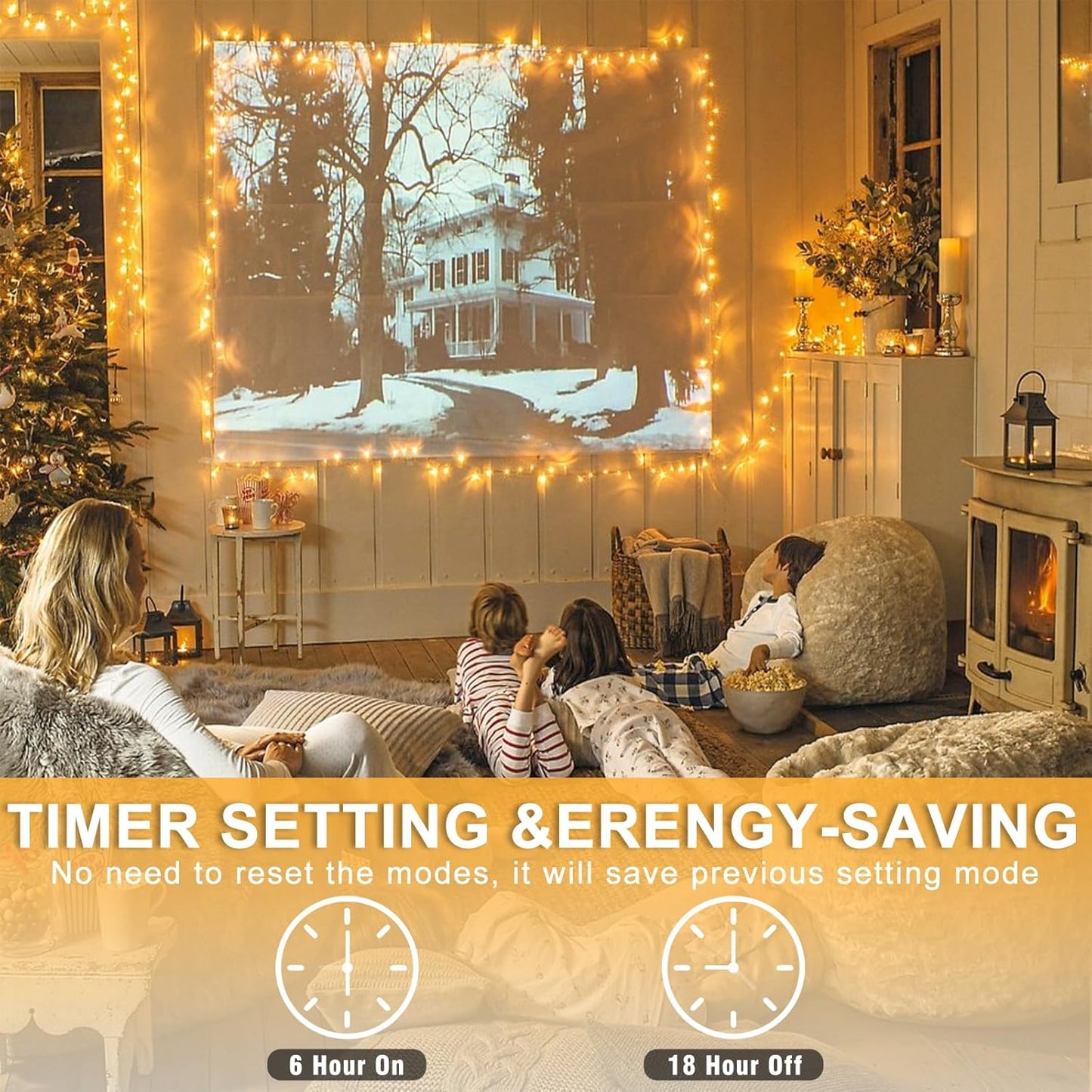 197FT 600 LED Christmas Lights Outdoor, Warm White Christmas Lights Indoor 8 Modes Clear Wire, Plug in Twinkle Fairy String Light for Outside Bedroom Wedding Xmas Tree Party Decorations