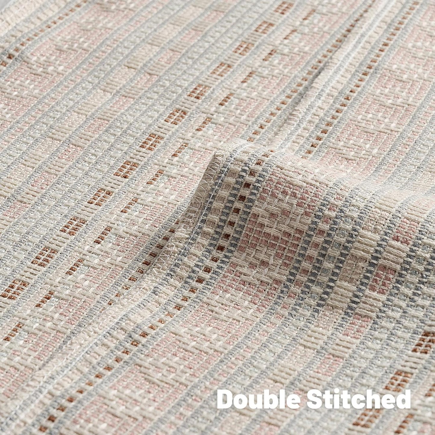 FUTEI Pink Blue Decorative Throw Pillow Covers 24x24 Inch Set of 2,Soft Cozy Chenille Jacquard Textured Euro Pillow Shams,Boho Home Decor for Couch Bed Living Room