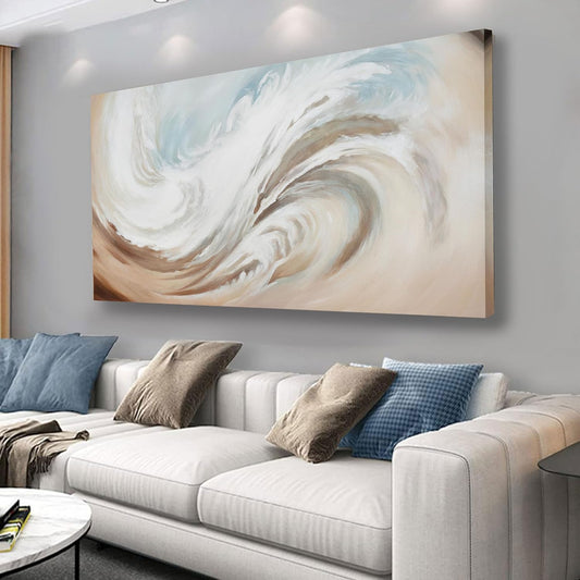 Abstract Wall Art Canvas Wall Paintings Modern Beige Wall Decor Aesthetic Room Decor Wall Art Framed Artwork for Living Room Bedroom Dining Room Home Office Decor 24"x48"